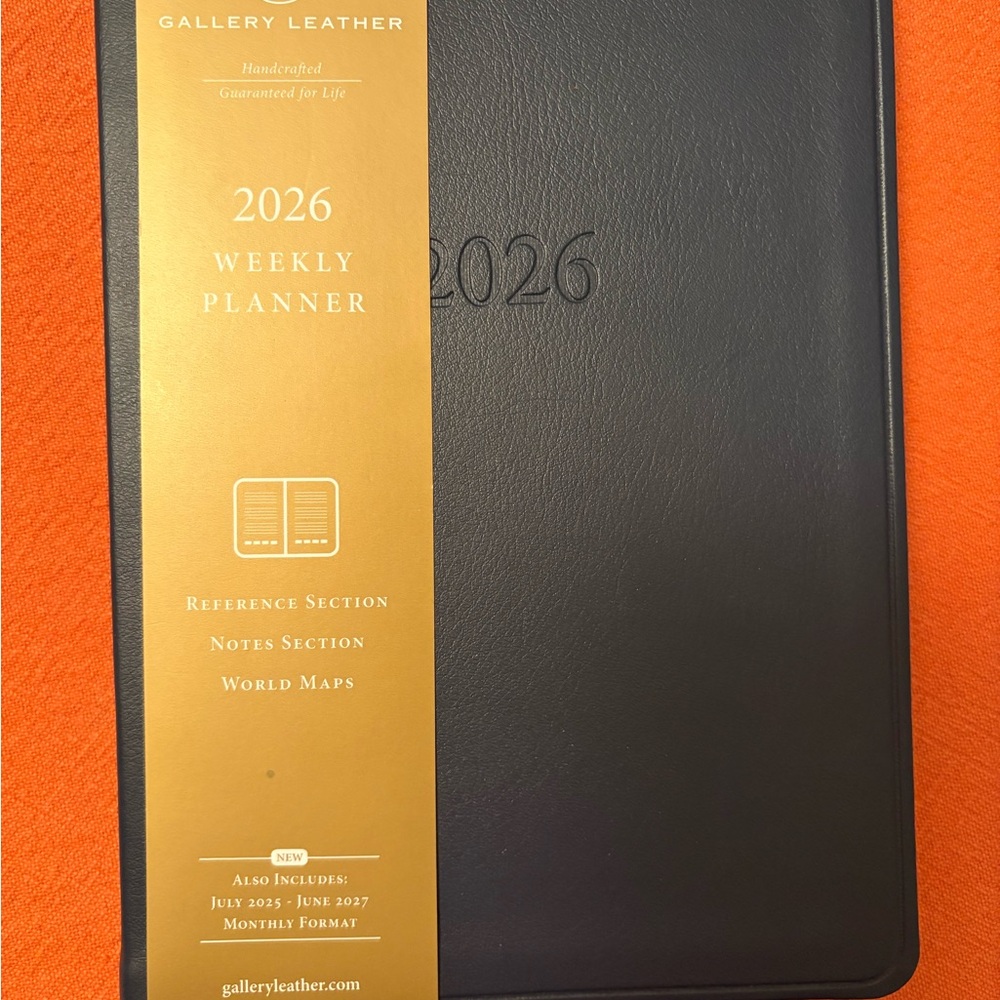 Gallery Leather 2026 Weekly Planner - Black Leather Cover